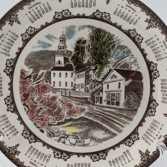 Johnson Brothers Bros Friendly Village 2003 Calendar Plate Has Original Tags - Picture 2 of 4